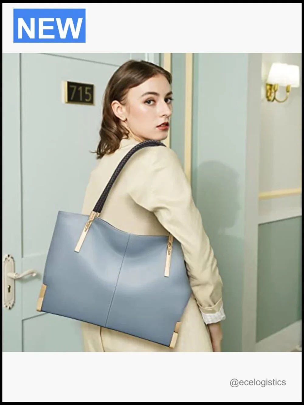 Genuine Leather Large Tote Bag, Women's Shoulder Handbag Minimalist